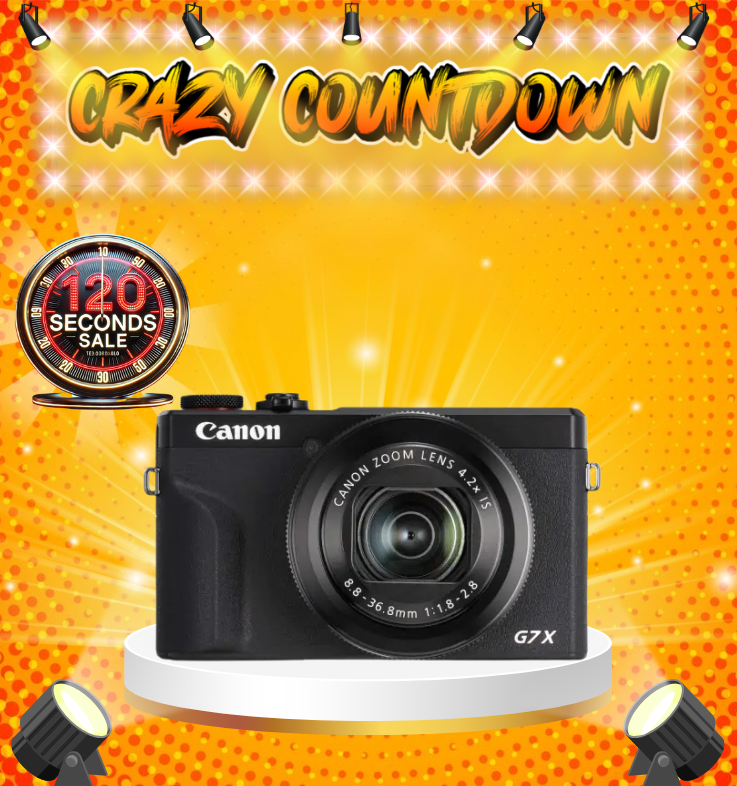 Canon PowerShot G7 X Mark III Point And Shoot Camera 20.1MP 4.2x Zoom With Tilt Touchscreen, Built-In Wi-Fi And Bluetooth Black G7X MK III