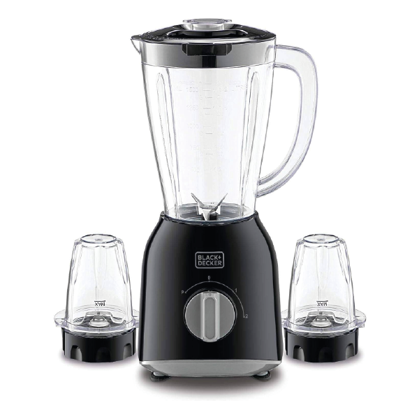 BLACK+DECKER Blender With 2 x Grinder Mills 1.5 L 400 W BX365-B5 Black
