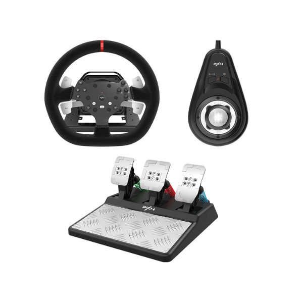 PXN V10 Force Feedback Racing Wheel 270°/900° Rotation with Pedal and Gear Lever for PC, Xbox One, Series X/S, PS4