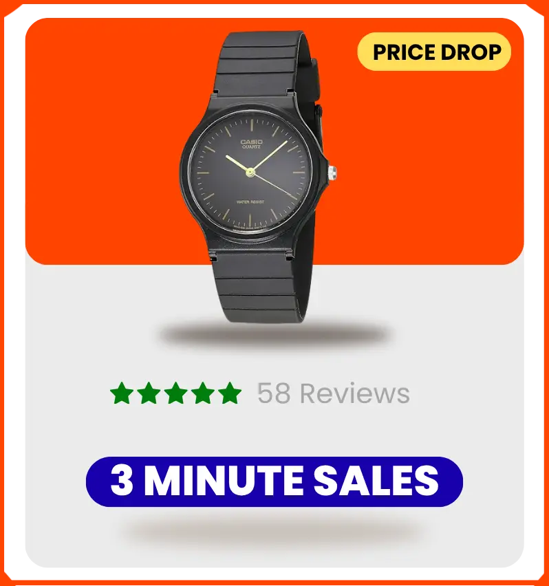 Casio Men Analog Watch Black Dial Resin Strap MQ-24-1ELDF Black