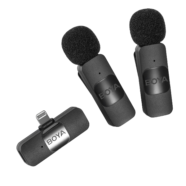 BOYA BY-V2 Wireless Lavalier Microphone for iPhone iPad,Dual Mini  Live Stream BY-V2, V2 Lightning
