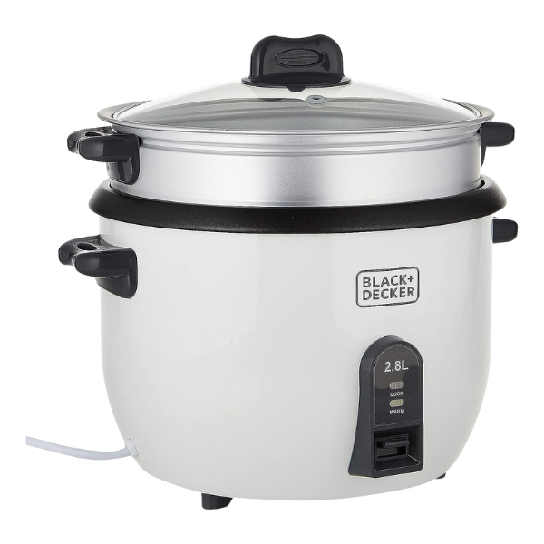 BLACK+DECKER Cup Rice Cooker 2.8 L 1100 W RC2850-B5 White/Black/Silver
