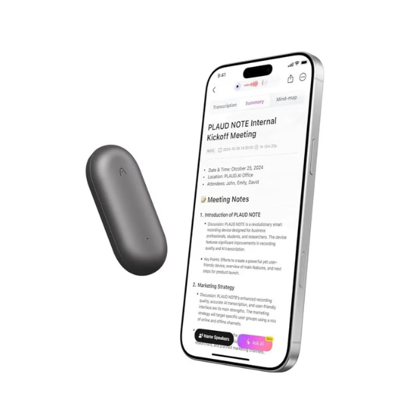 PLAUD NotePIN AI Voice Recorder 64GB PN0200 Cosmic Gray