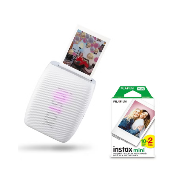 Fujifilm Instax Mini Link 3 Printer With Mini 20 Sheet Clay White