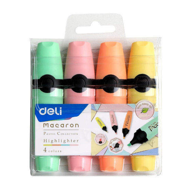 Deli Macaron 4PCS Highlighter Set Assorted Colours