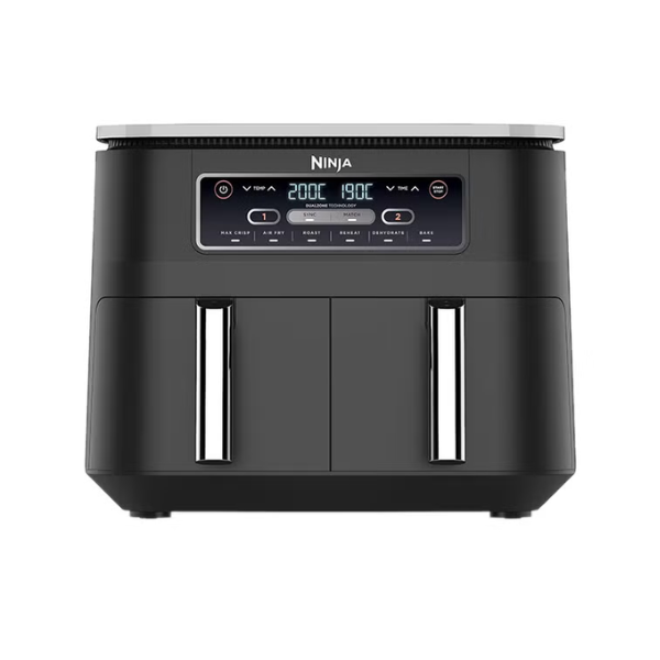 Ninja Foodi Dual Zone Digital Air Fryer, 2 Drawers, 7.6L, 6-In-1, Uses No Oil, Air Fry, Max Crisp, Roast, Bake, Reheat, Dehydrate, Cooks 4-6 Portions, Non-Stick, Dishwasher Safe Baskets 7.6 L 2470 W AF300ME/AF300EU Black Ninja Foodi Dual Zone Digital Air Fryer, 2 Drawers, 7.6L, 6-In-1, Uses No Oil, Air Fry, Max Crisp, Roast, Bake, Reheat, Dehydrate, Cooks 4-6 Portions, Non-Stick, Dishwasher Safe Baskets 7.6 L 2470 W AF300ME/AF300EU Black