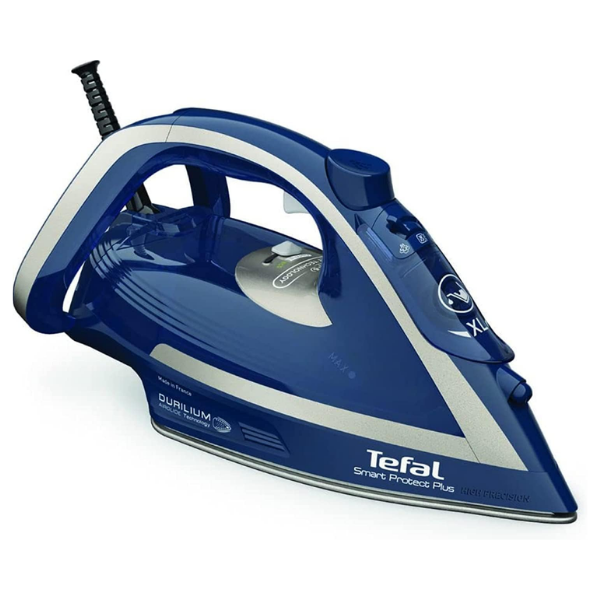 Tefal Steam Iron |Smart Protect+ Iron Steamer | Durilium Airglide Soleplate Technology | 270 ml 2800 W FV6872M0 Dress Blue / Silver Premium