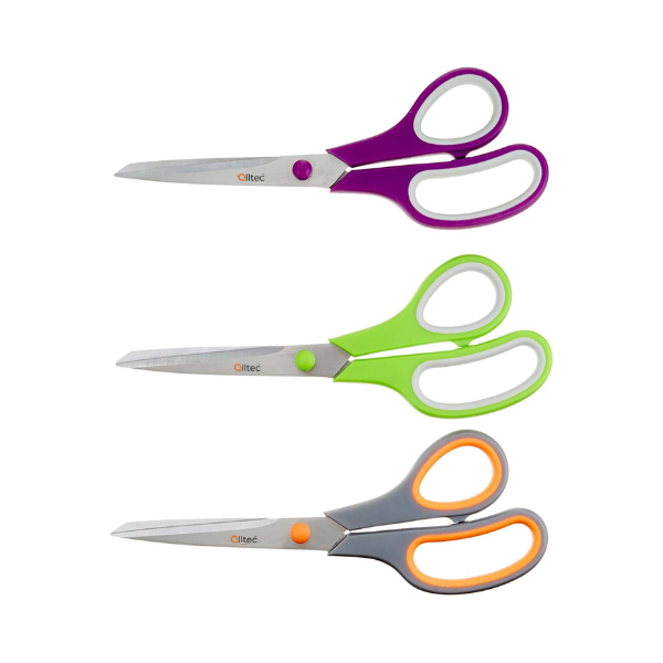 alltec 20cm Titanium Soft-Grip Scissors 3-Pack