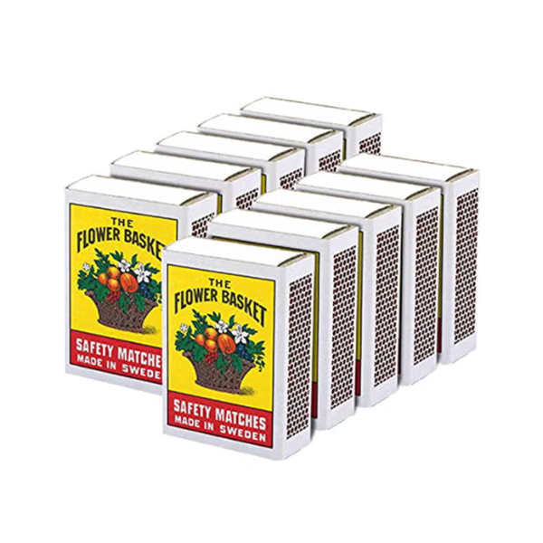 Alltec Flower Basket Safety Match Box Set – 10 Pieces, Yellow SMB-S10