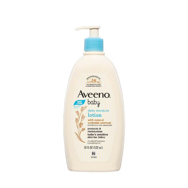 Aveeno Baby Daily Moisture Body Lotion with Natural Colloidal Oatmeal for Delicate & Sensitive Skin  18 fl oz