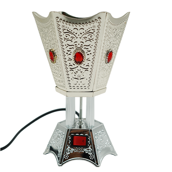 Alltec Electric Bakhoor Burner – Decorative Incense Burner for Home & Office (Silver) B-002