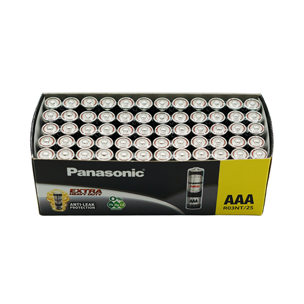 Panasonic AAA Manganese Non-Rechargeable Batteries Pack of 60 for Remote Controls and Household Electronics Long-Lasting Stable Power Everyday Use PANASONIC-AAA-RO3NT-25