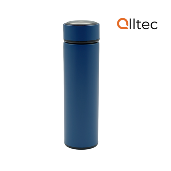 Alltec Slim Double-Wall Stainless Steel Vacuum Flask with Tea Infuser Matte Blue