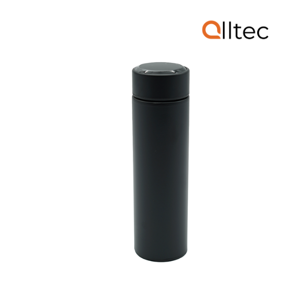 Alltec Smart Temperature Display Stainless Steel Insulated Flask with LED Lid Matte Black