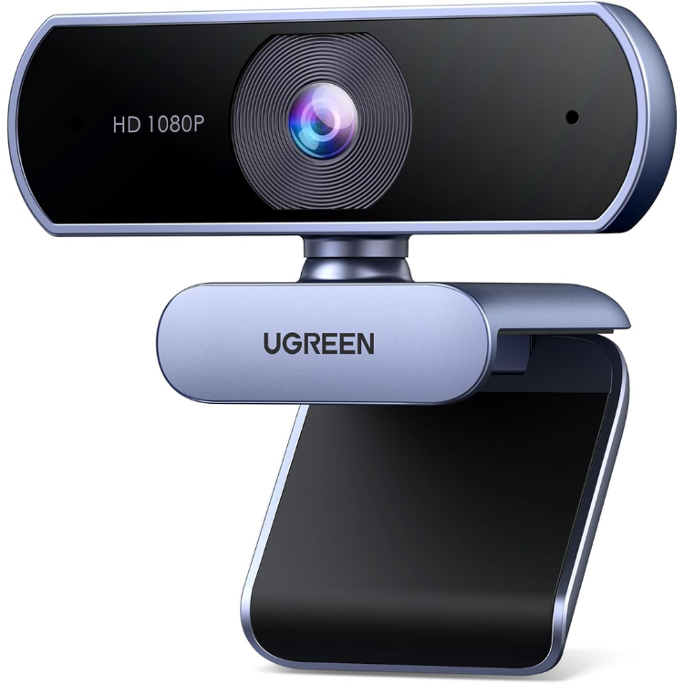 UGREEN 1080P Webcam with USB HD Microphone, 1080P/30fps 720P/60fps Stream Camera, with Auto Light Correction 15728 Black