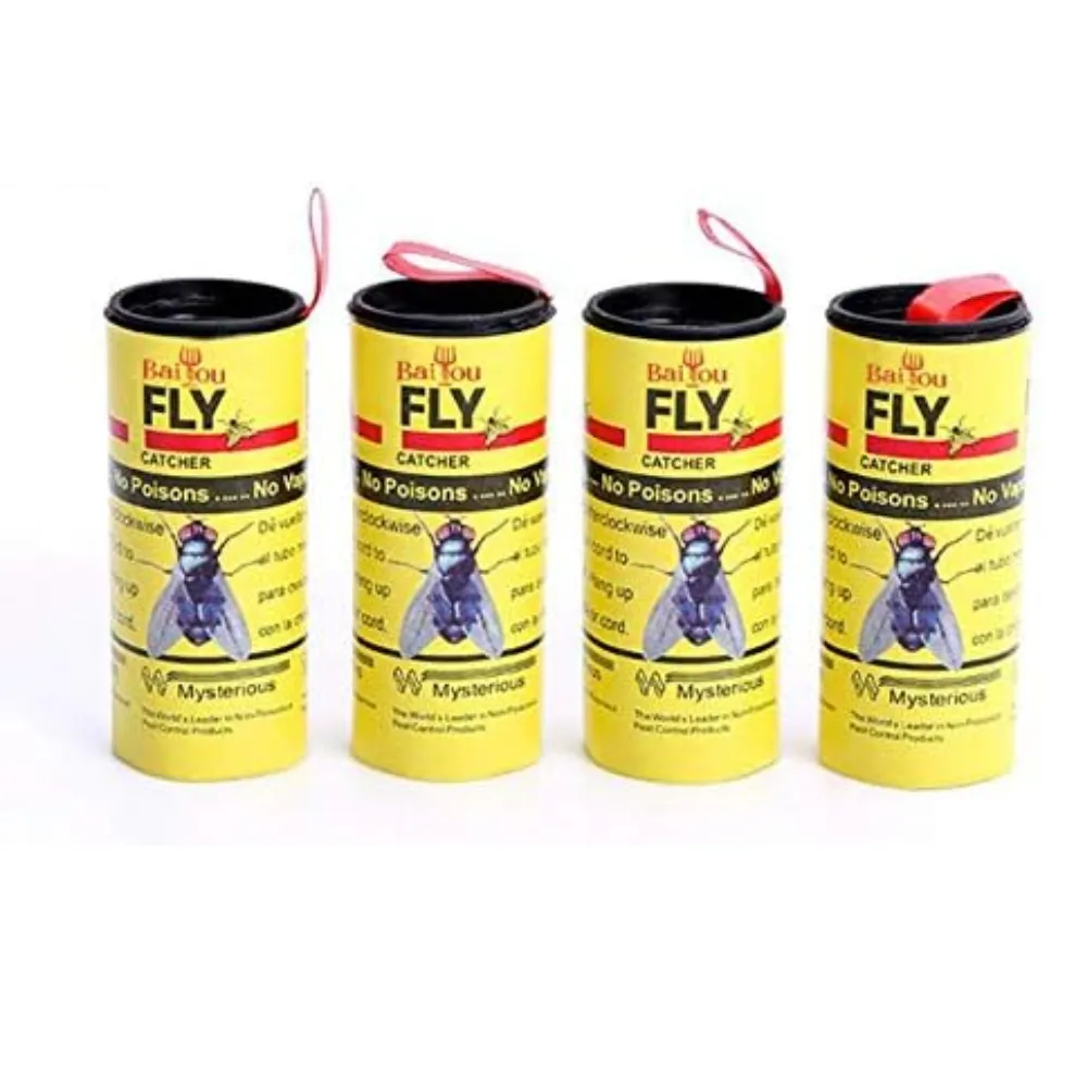 4Rolls/Pack Fly Sticky Paper Strip Mosquitos Killer Fly Catcher Trap Ribbon Strip Pest Control Paper : YEL, France