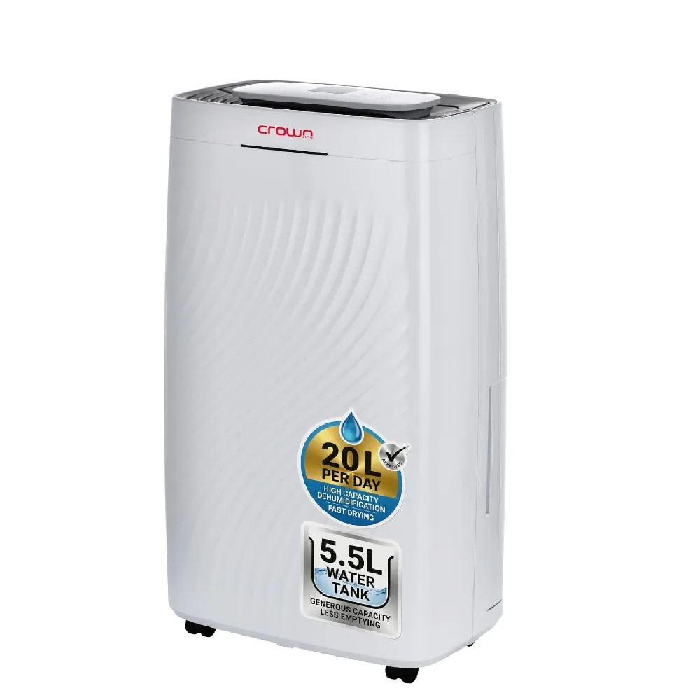 Crownline 20L Dehumidifier with 5.5L Water Tank Continuous Moisture Removal White MD-231A