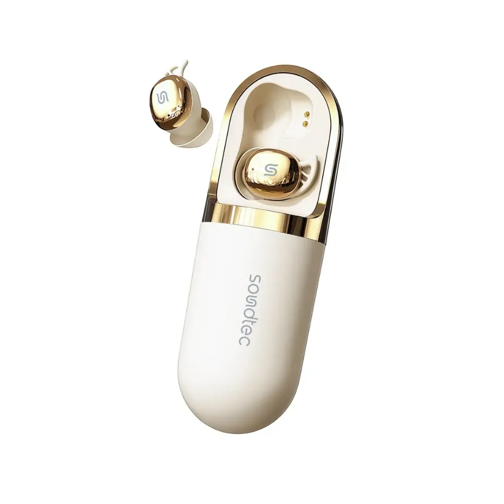Porodo Soundtec Dream TWS Earbuds with Skin Massager Bluetooth 5.3 IPX4 Water Resistant USB-C Charging Beige PDS13BG