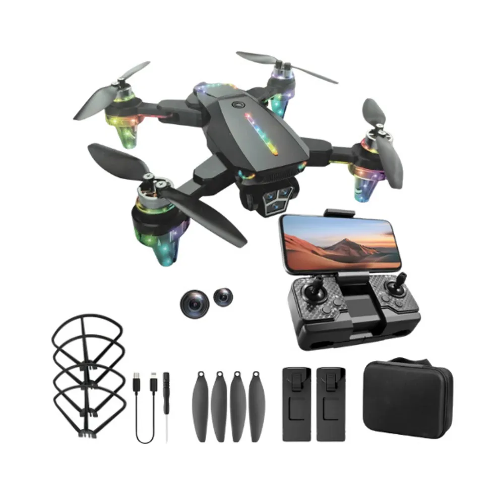 Alltec Ezerio Foldable RC Drone with HD Camera Wi-Fi FPV One-Key Takeoff & Landing Altitude Hold Headless Mode Black P7 Max