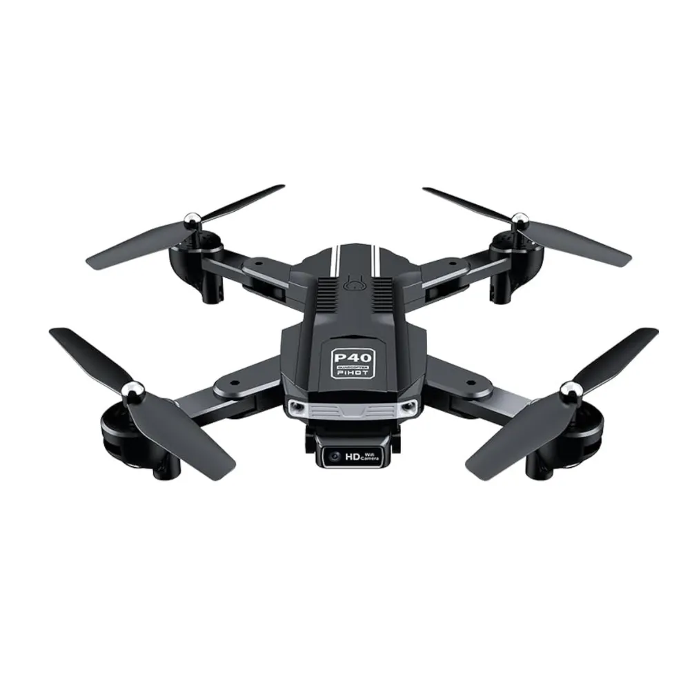 Foldable RC Drone with Dual 4K Cameras Wi-Fi GPS Remote Control Optical Flow Positioning Black P40 Plus