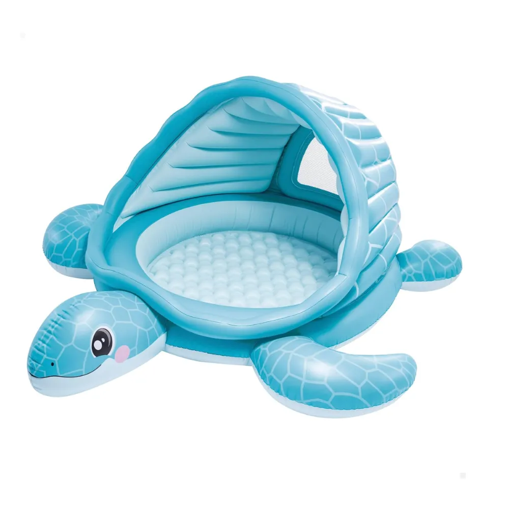 INTEX Turtle Cove Playland Inflatable Paddling Pool with Canopy Shade Dual-Use Ball Pit Multi-Color 48677NP