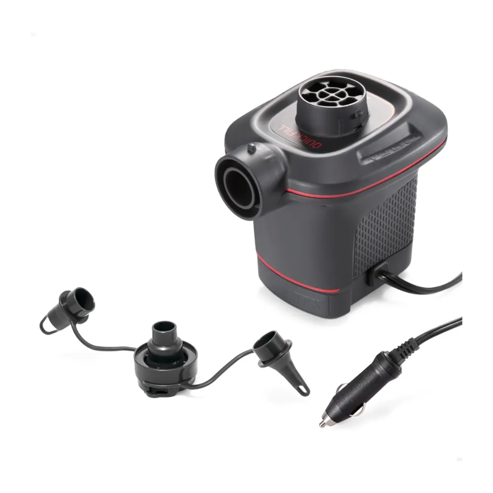 Intex 12V Quick-Fill DC Electric Air Pump with 3 Nozzle Adaptors 600 L/min Red & Black 66636