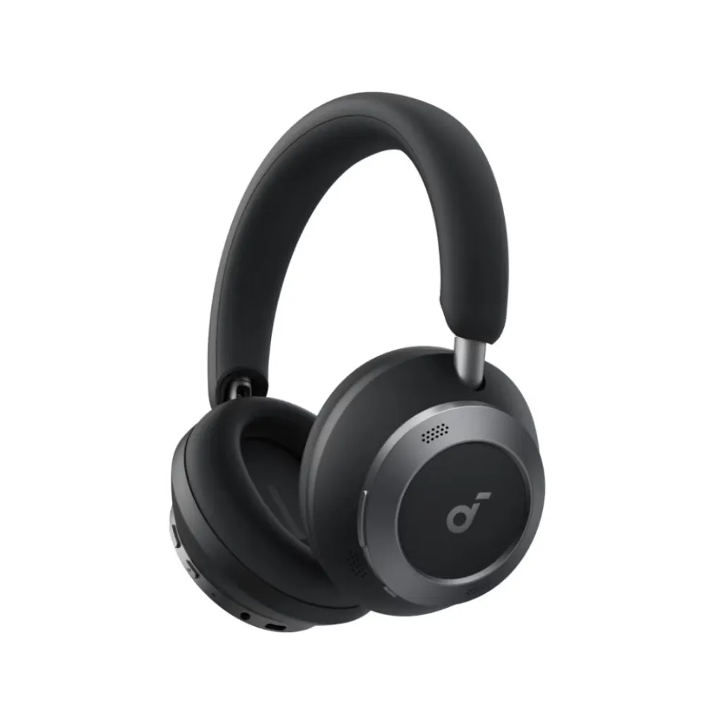Soundcore Space One Pro Adaptive Active Noise Cancelling Wireless On-Ear Headphones Hi-Res Audio 60 Hours Playback Black A3062H11
