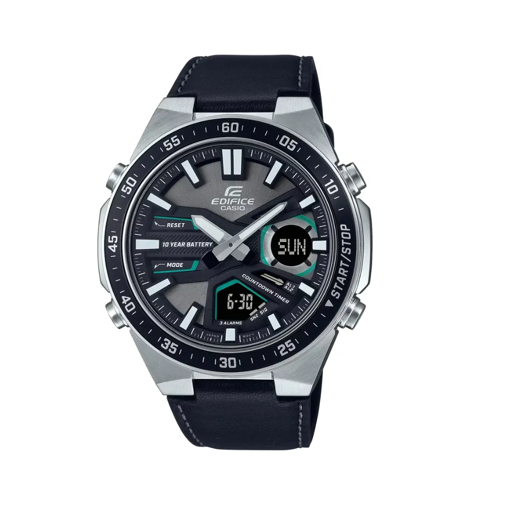 CASIO Edifice Men's Analog-Digital Watch Black Dial Black Cloth Strap EFV-C110L-1AVDF