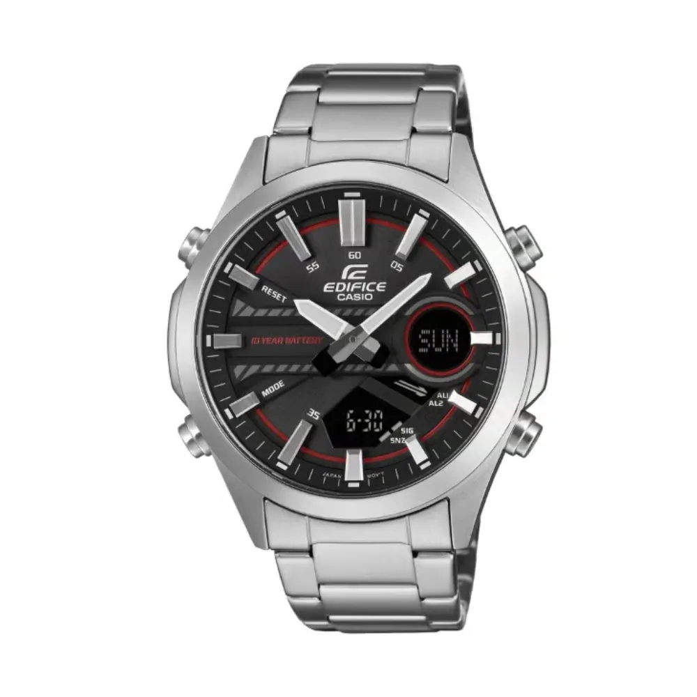 CASIO Edifice Men's Analog-Digital Quartz Watch Silver Dial Silver Stainless Steel Bracelet EFV-C120D-1A4DF