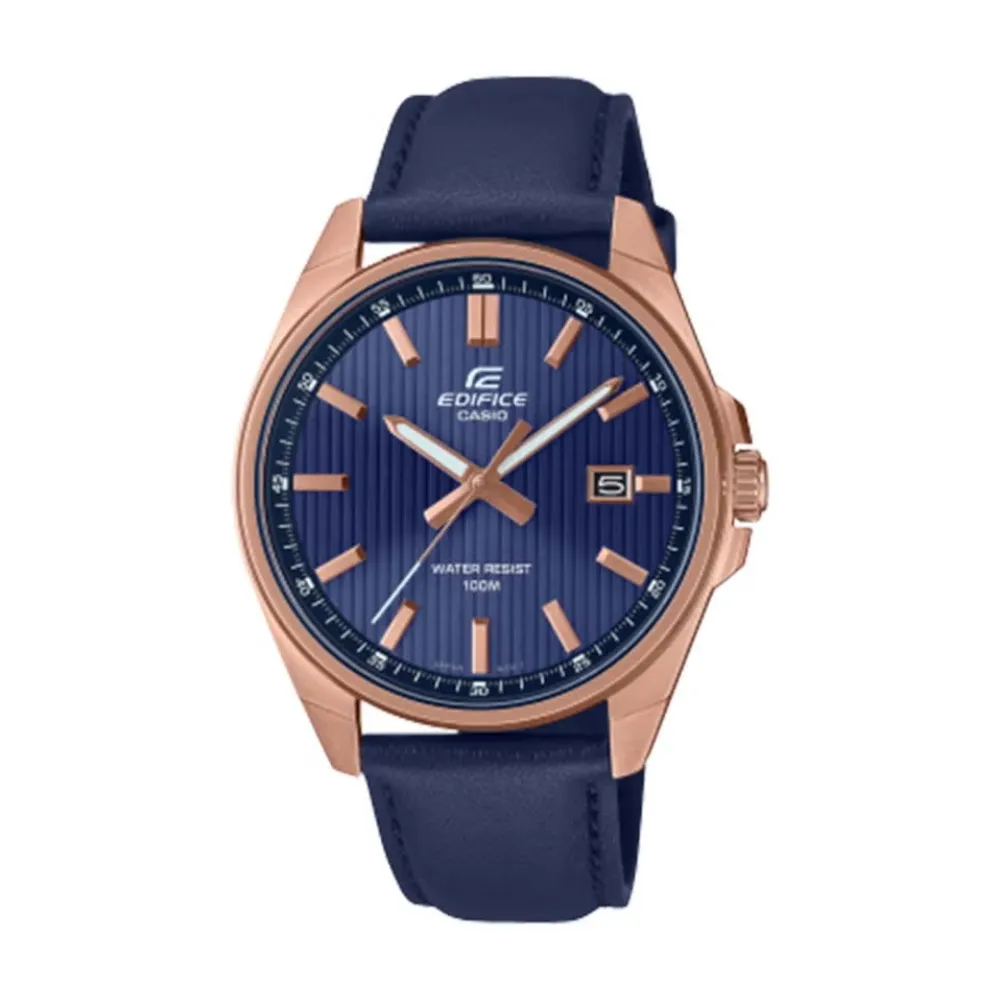 CASIO Men's Quartz Analog Watch Blue Dial Blue Leather Strap EFV-150CL-2AVUDF