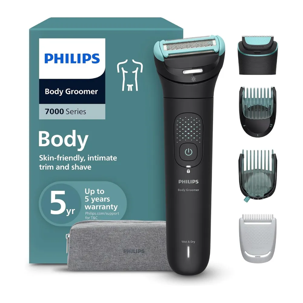 Philips Body Groomer 7000 Series Showerproof Rechargeable Wet and Dry Trimmer Black BG7470/15 Philips Body Groomer 7000 Series Showerproof Rechargeable Wet and Dry Trimmer Black BG7470/15
