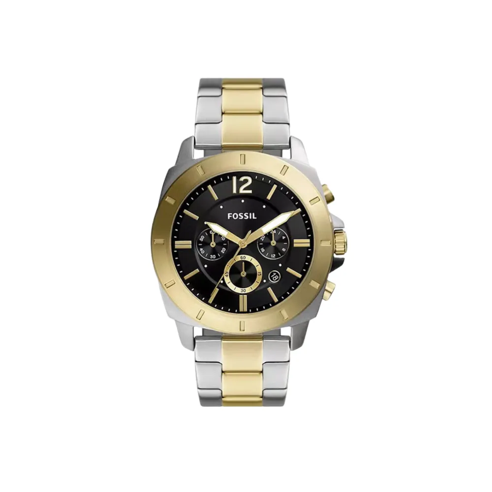 Fossil Privateer Men's Analog Black Dial Two Tone Stainless Steel Multifunction Watch BQ2815