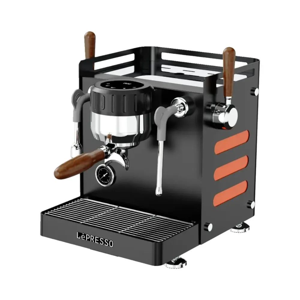 LePresso Bellissimo Triple Boiler Coffee Machine 15 Bar Italian Pump Dual Pump 3000W-3550W High Pressure Extraction External Bottled Water Connection 3-Hole Steam Nozzle Black LPCFFBTB0091BK