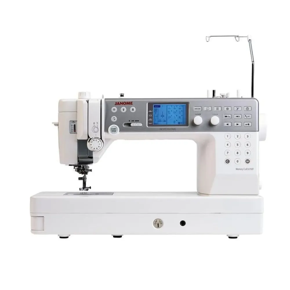 Janome Memory Craft Computerised Sewing and Quilting Machine 200 Built-In Stitches 1200 Stitches Per Minute AcuFeed Flex Dual Feed 9mm Stitch Width LCD Display MC6700P