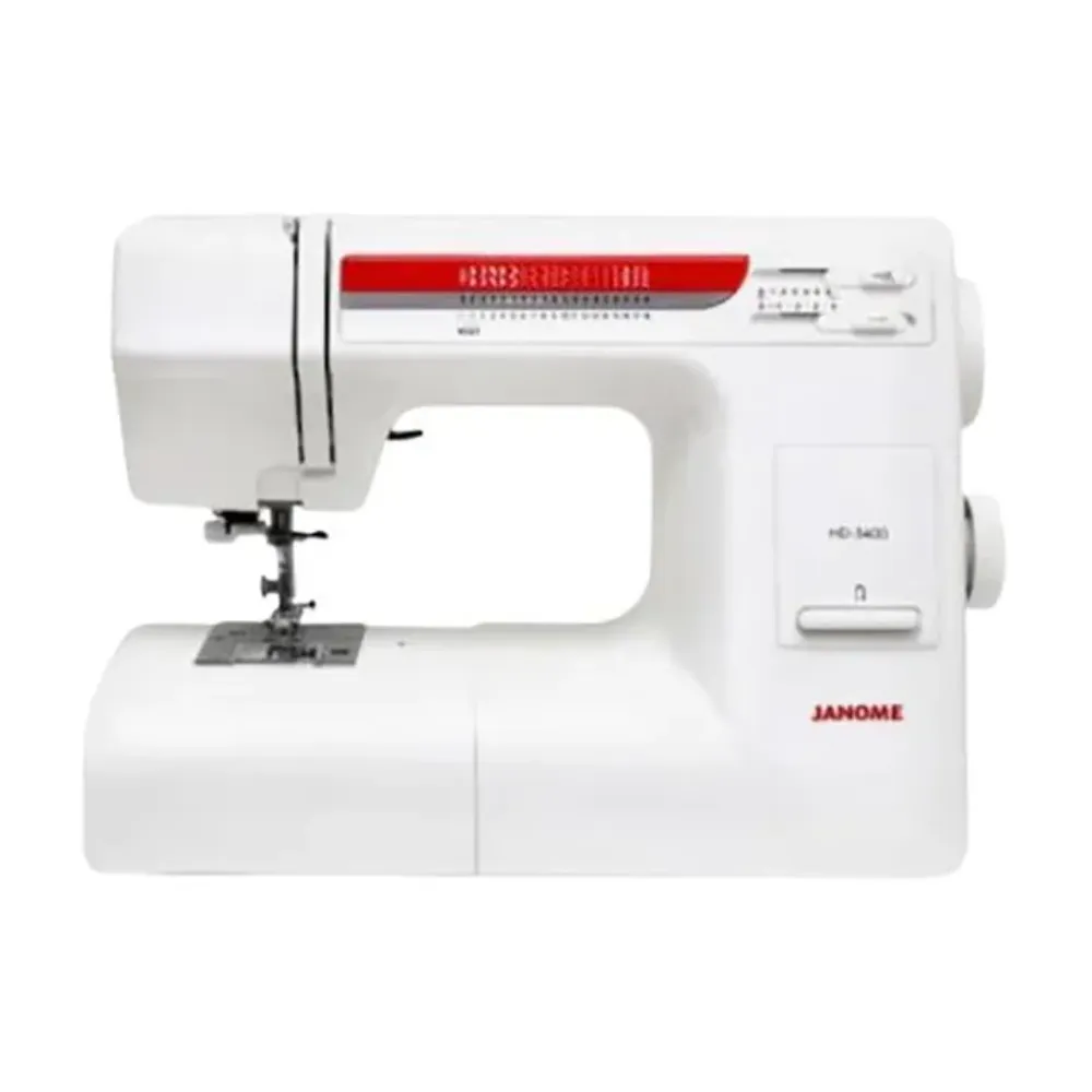 Janome Heavy Duty Sewing Machine 18 Built-In Stitches 860 Stitches Per Minute One-Step Buttonhole Built-In Needle Threader Adjustable Presser Foot Pressure Free Arm HD-3400