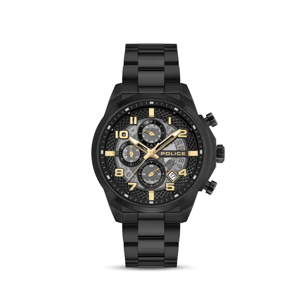 Police Soul Men's Multifunction Analog Watch Quartz Movement Translucent Charcoal Dial Day Date 24-Hour Subdials Black 316L Stainless Steel Bracelet Black PEWGK0053902 Police Soul Men's Multifunction Analog Watch Quartz Movement Translucent Charcoal Dial Day Date 24-Hour Subdials Black 316L Stainless Steel Bracelet Black PEWGK0053902