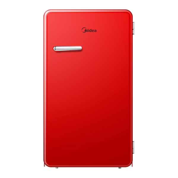 Midea 142L Gross Single Door Retro Style Refrigerator, Compact Size Free Standing, Best For Bedroom, Office & Mini Bar, Freezer Compartment Inside, Quick Cooling & Easy Cleaning 142 L MDRD142SLE32 Red