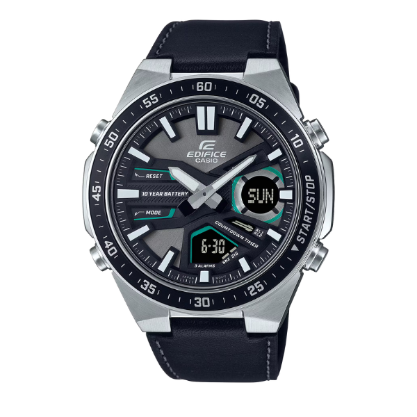 CASIO Edifice Analog-Digital Leather Strap Men's Watch EFV-C110L-1AVDF