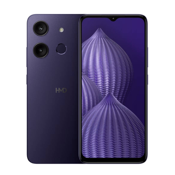 HMD Aura 4G Mobile Phone, 6.56" HD+ 60Hz Display, Unisoc SC9863A1 Chipset, 4GB RAM, 128GB ROM, IMG8322 GPU, Android 13, 13MP Rear, 5MP Front Camera, 5000mAh Battery, AURA-BLK Indigo Black- Middle East Version