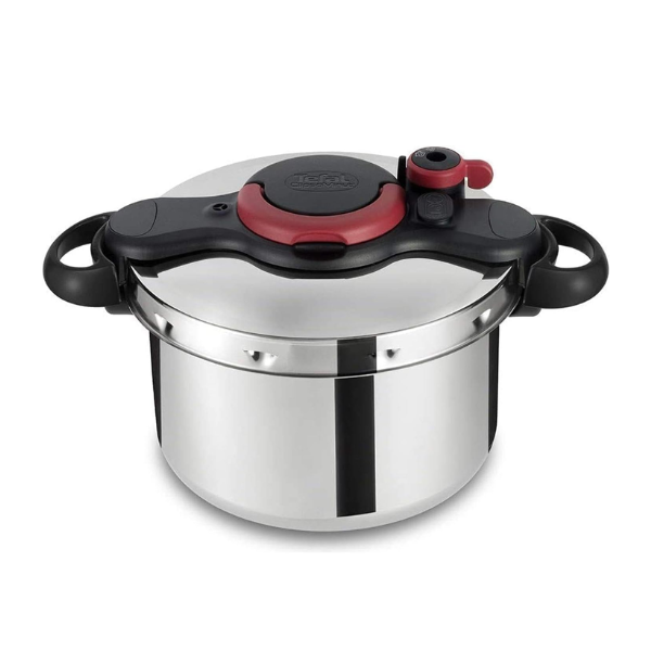 Tefal Clipso Minut Easy Stainless Steel Pressure Cooker Silver and Black 7.5 L P4624866 Silver and Black