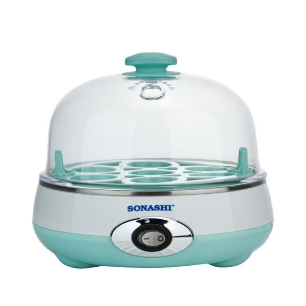 SONASHI Electrical Egg Boiler - Cooks 7 Eggs at one time 360 W SEB-77 Blue