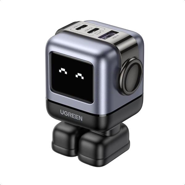 UGREEN Uno 65W USB-C Charger with LED Display, 2C1A Ports, GaN Fast Charging, Compact & Portable – Space Gray 25686