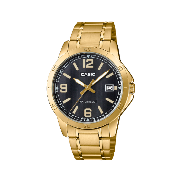CASIO Stainless Steel Analog Watch MTP-V004G-1B - 47 mm - Gold