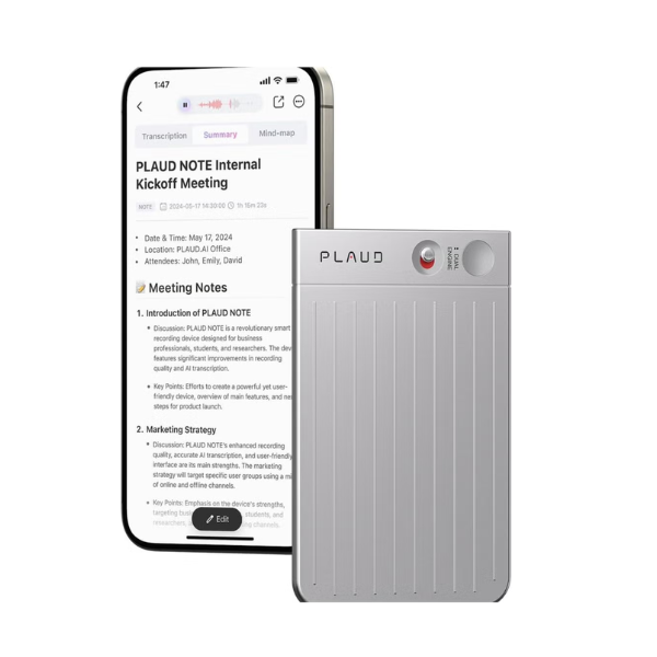 PLAUD Note AI Voice Recorder (Silver)