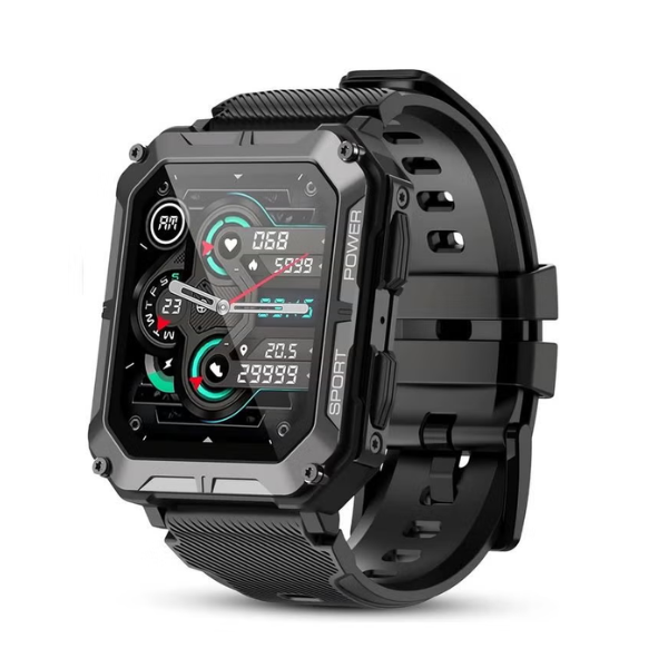 ArmFit Smart Watch For Men With Bluetooth Calling And Fitness Tracker Waterproof Black C20Pro