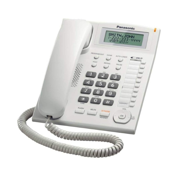 Panasonic Integrated Corded Telephone, White, KX-TS880MX