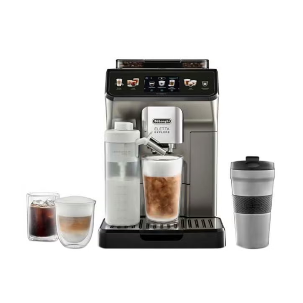 De'Longhi Eletta Explore Cold Extraction Coffee Machine 1.8L 1450W Silver Black ECAM450 86 T De'Longhi Eletta Explore Cold Extraction Coffee Machine 1.8L 1450W Silver Black ECAM450 86 T