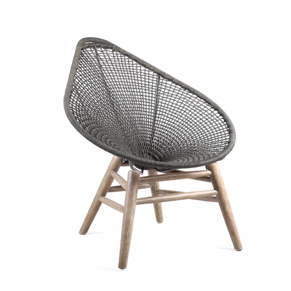 Anla Drop teak patio chair with rope