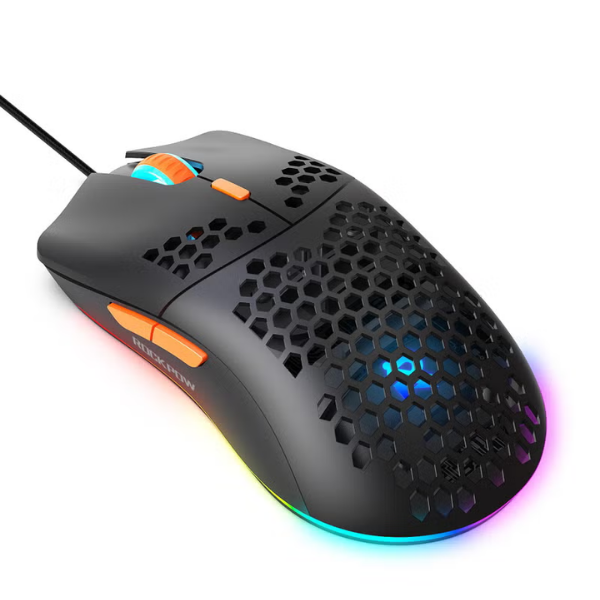 ROCK POW GM900 Honeycomb Gaming Mouse – Black, RGB, 8000 DPI