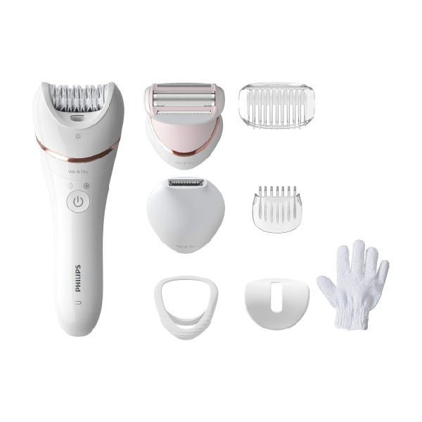 Philips BRE720/01 Series 8000 Wet & Dry Epilator - White/Pink